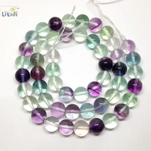 LII Ji AA натуральный камень флюорит 8 мм круглая бусина для DIY ювелирных изделий браслет ожерелье около 39 см