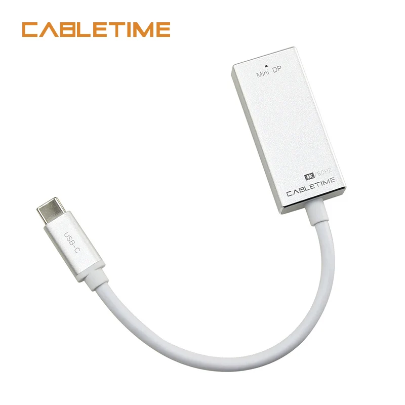 

Cabletime USB C Mini DisplayPort Adapter USB 3.1 Type C to Mini DP Male to Female 4K 60Hz Converter Cable For Samsung HDTV N128