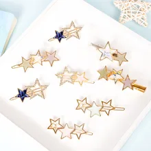 2 шт Модные женские ацетатные круглые звезды заколка для волос из металлического сплава головной убор украшение ободок заколка модные аксессуары для волос