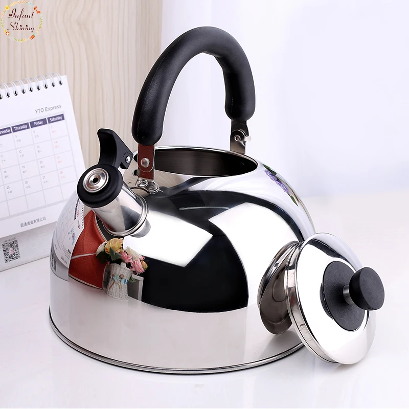 

2019 New 304 Stainless Steel Household Gas Kettle Whistle Teapot Electromagnetic Oven Gas Stove Heat Kettle 3L 4L 5L