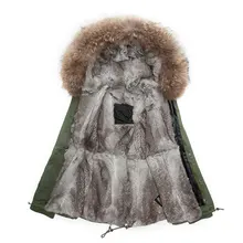 Китайский производитель, натуральный мех и искусственный мех, пальто, Мужская меховая верхняя одежда, куртка с капюшоном, подкладка, Короткая Стильная парка