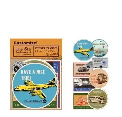 

8 pcs/Pack Retro Travelers Notebook Vintage Airplane Design Travel Stamps Stickers
