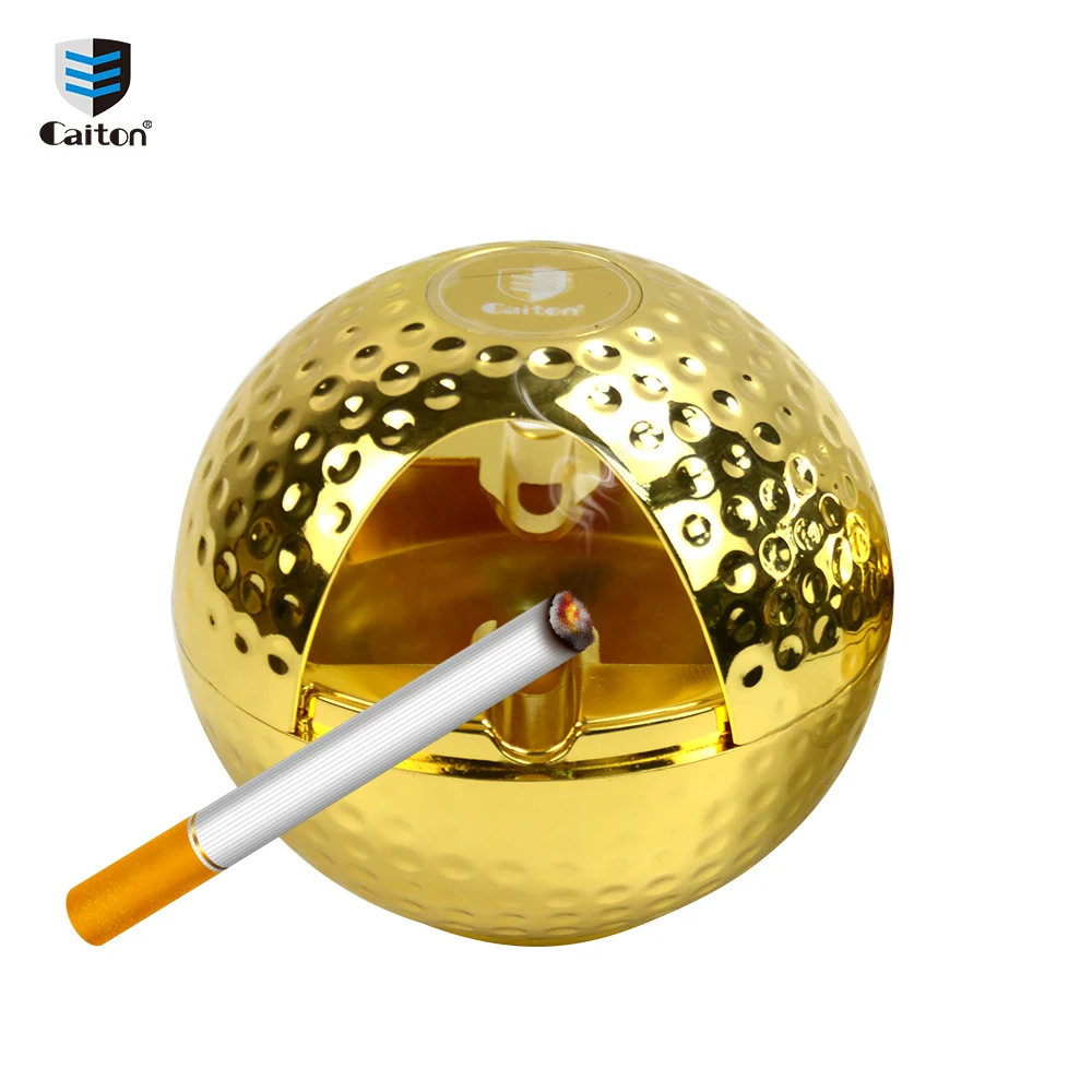 Caiton New creative Golf gift Golf ashtray Zinc alloy plating Golf ball design