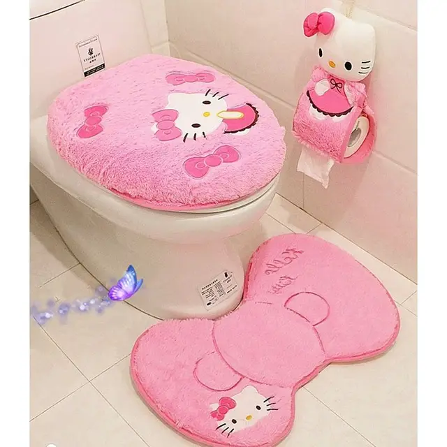 Pink 4PCs Hello Kitty Toilet Set 1