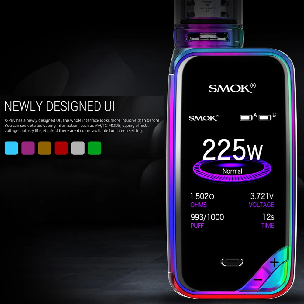 100% Original SMOK X-PRIV Kit 225W X PRIV Mod With TFV12 Prince Tank 8ml Atomizer Vaporizer Electronic Cigarette VAPE Kit E cig 100% Original SMOK X-PRIV Kit 225W X PRIV Mod With TFV12 Prince Tank 8ml Atomizer Vaporizer Electronic Cigarette VAPE Kit E cig