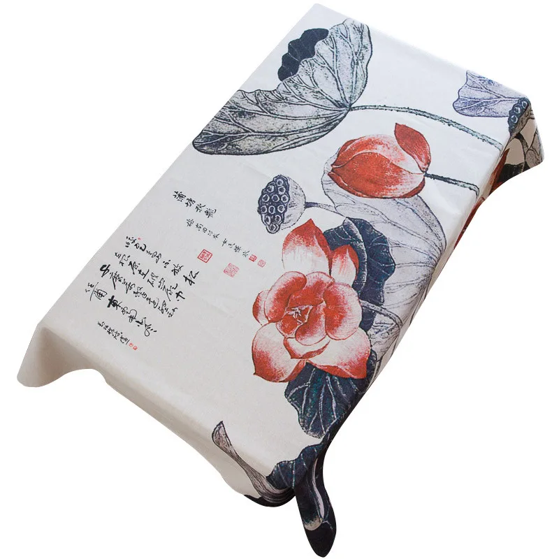 

Chinese Folk Style Tablecloth Fabric Cotton Linen Tablecloth Thick Rectangular Tablecloth Coffee Table Tablecloth Table Mat 3