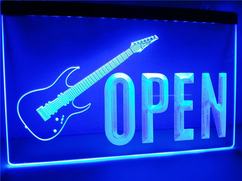 LK854 OPEN Guitars Rock n Roll LED Neon Light Sign home decor craftsin