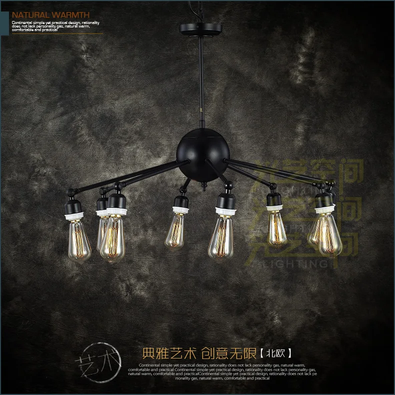 

heavy black iron chandelier lamp four chandelier Cafe hall dedicated chandelier in foreign trade GY67