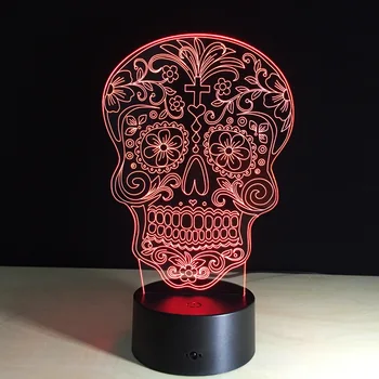 

Skeleton Skull 3D LED Night Light Acrylic Vision Light 7 Color Changing 3D illusion Lamp For Home Decor