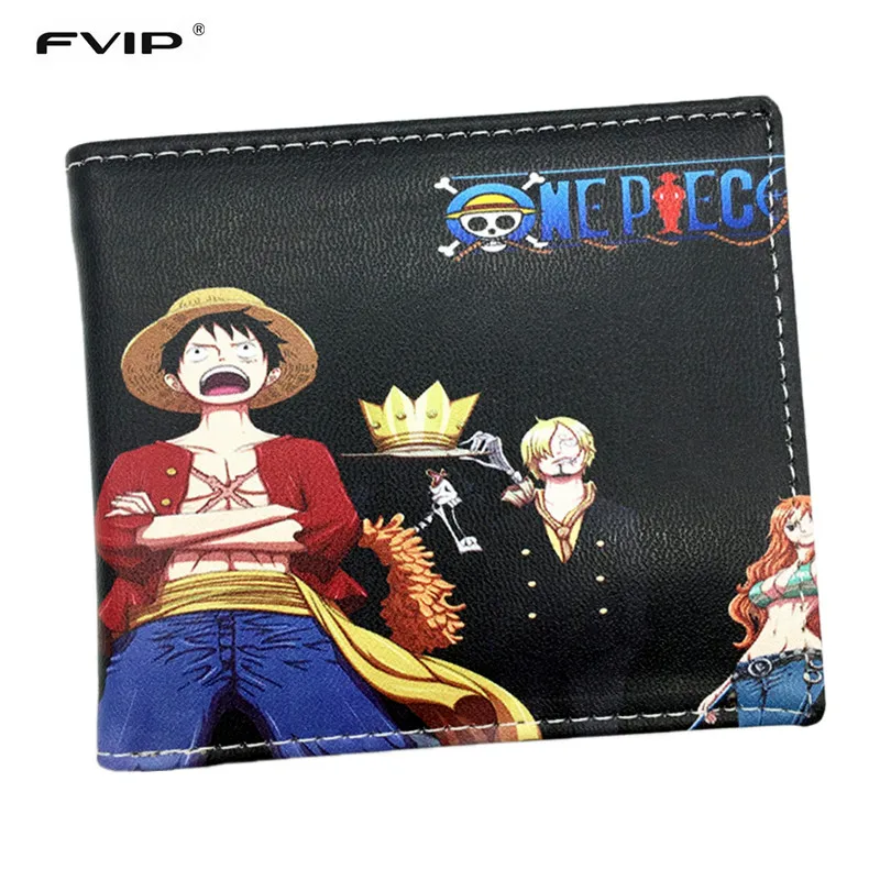 

FVIP 2017 New Design Cartoon Wallet One Piece Luffy Pirate Skull Head Comics Wallets with Coin Pocket Free Shipping