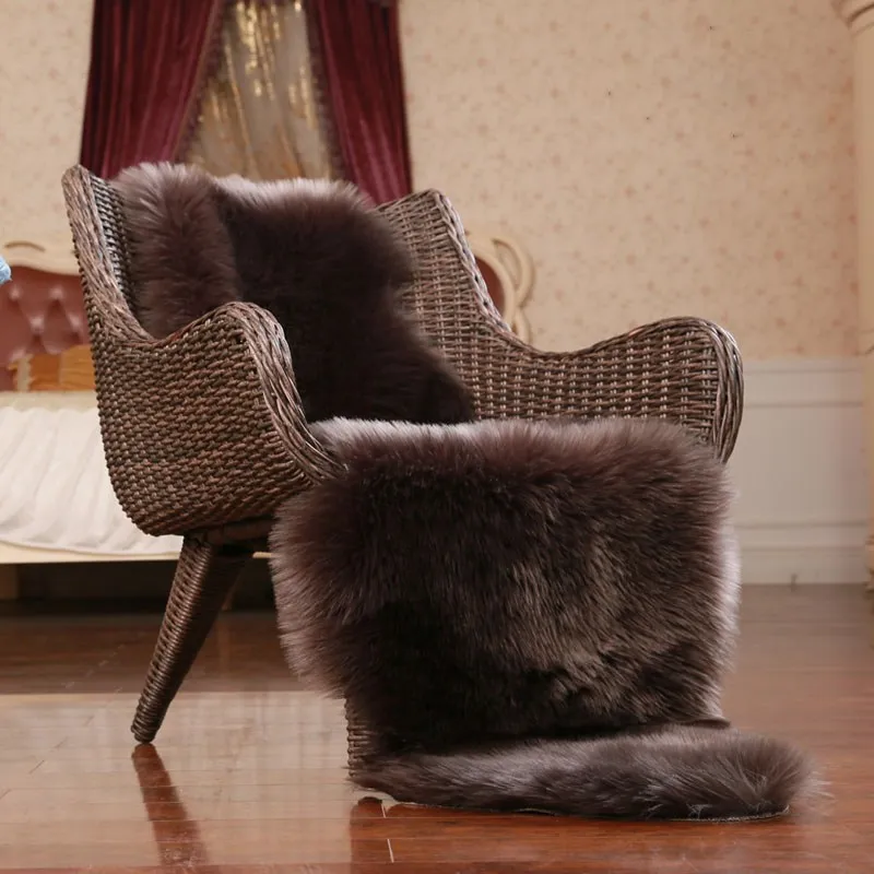 Kaufen Hohe Qualität Nachahmung Wolle Teppiche für Home pelz Stuhlabdeckung Schlafzimmer Faux Matte Sitz Pad Plain Pelz Plain Fluffy Warm Pelz matten