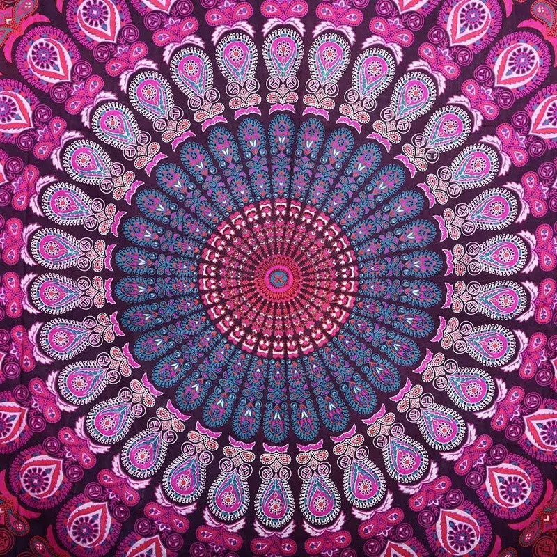 cilected purple peacock printed