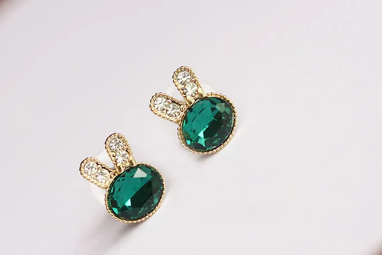 Crystal Cubic Zirconia Rabbit Stud Earrings For Women Girls Fashion Female Gold Rhinestone Ear Jewelry Accessory Pendientes 1 Crystal Cubic Zirconia Rabbit Stud Earrings For Women Girls Fashion Female Gold Rhinestone Ear Jewelry Accessory Pendientes 1