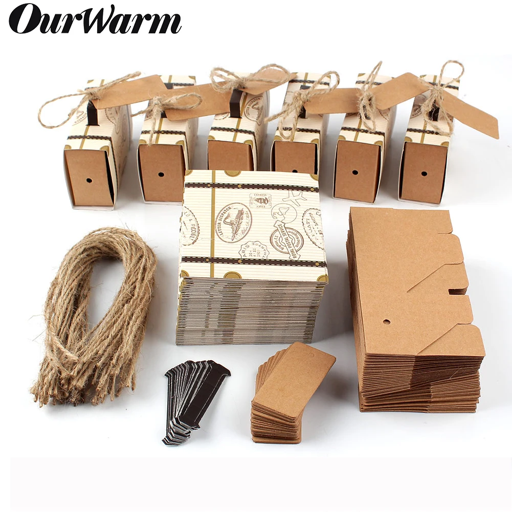 OurWarm 20 قطعة حقيبة الحلوى صناديق السفر الكلاسيكية موضوع أنيقة نمط هدية مربع الزفاف عيد ميلاد الذكرى لصالح صناديق