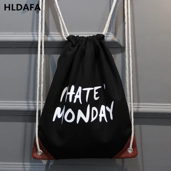 

2020 Drawstring Backpacks Nordic Geometric Pattern Cotton Canvas Travel Softback Man Women harajuku Bags Storage Drawstring Bag