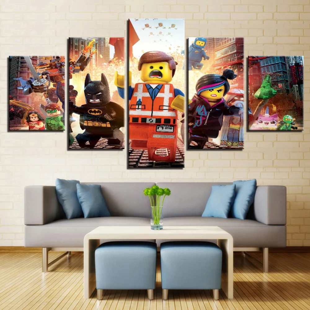 5 шт. детский парусиновый постер Lego Movie настенные художественные модульные
