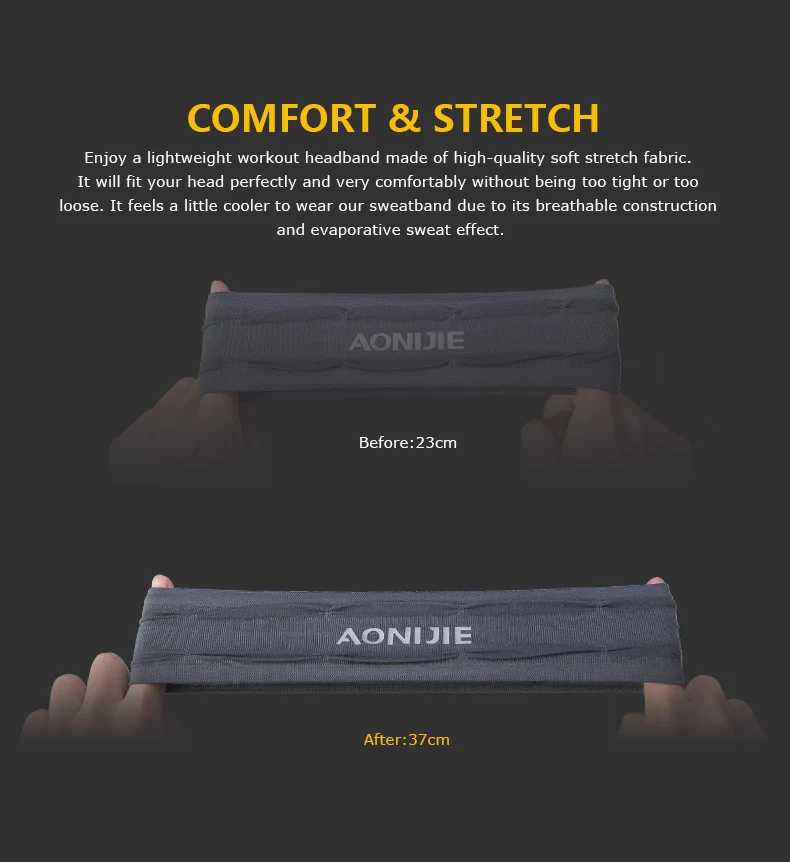 AONIJIE E4086 Workout Headband Non-slip Sweatband Wrist Band Soft Stretchy Bandana Running Yoga Gym Fitness Running