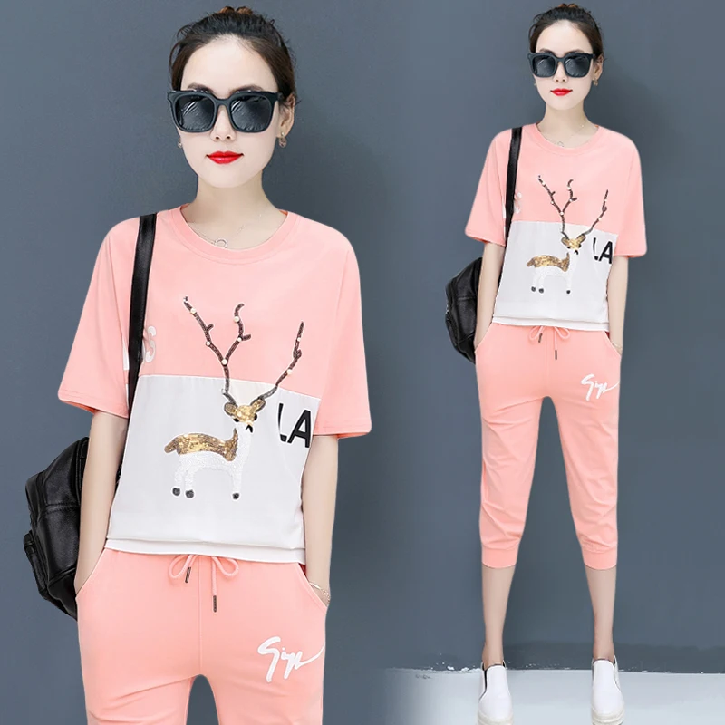 

YICIYA pink outfits 2 piece set women tracksuits pant and top plus size summer 2019 co-ord set cotton 2 pieces 2019 summer sets