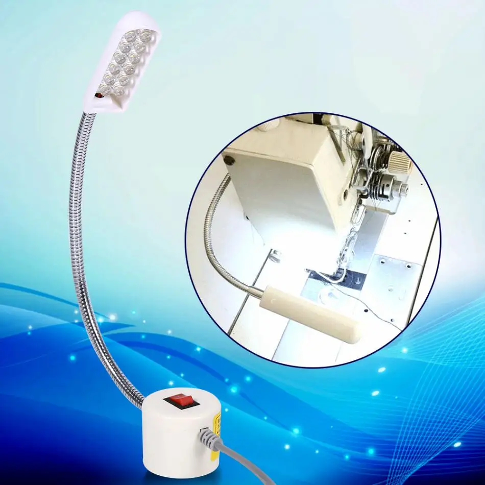 VGEBY Sewing Machine Light 12 Leds Gooseneck Lamp Base Switch