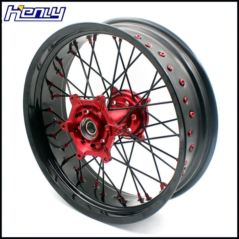 3,5/4,25 17IN. CNC Supermoto Motard колеса Набор для HONDA CRF250R 2004-06-08-10-12 2013 CRF450R 2002-10 2011 2012 алюминиевые диски