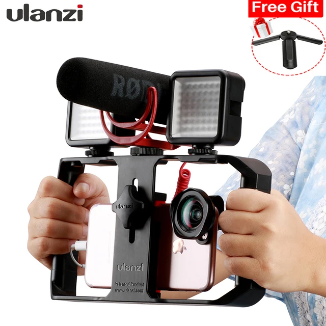 Ulanzi Smartphone Handle Rig Triple Hot Shoe Mounts Video