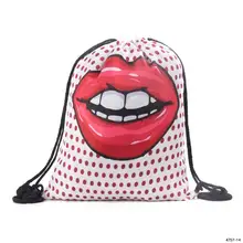 Miyahouse 3D Priting красная губа Дамский рюкзак со стягивающим шнуром модная школьная сумка для девочек-подростков дешевле дамская сумка-мешок для путешествий