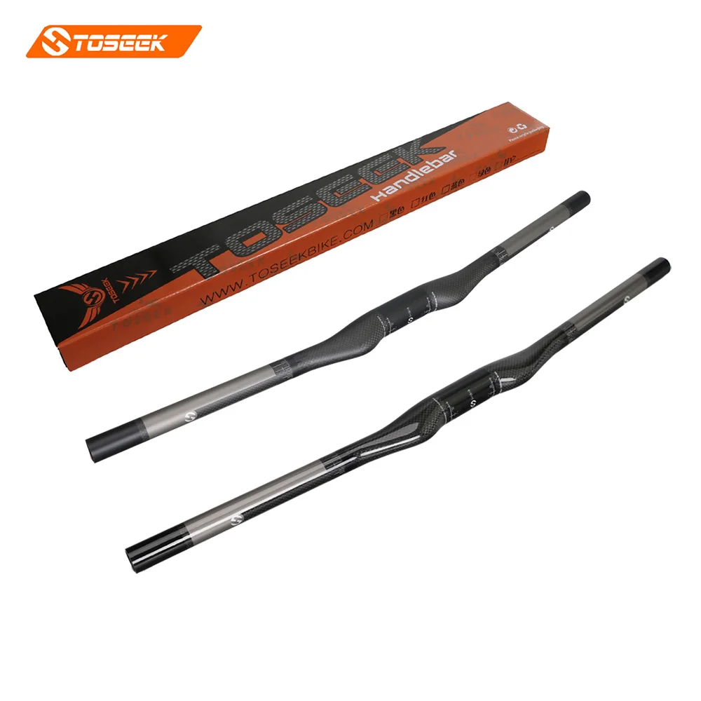 

TOSEEK New Mountain bike handlebar 31.8*600/620/640/660/680/700mm 3K full carbon fibre flat bicycle handlebar