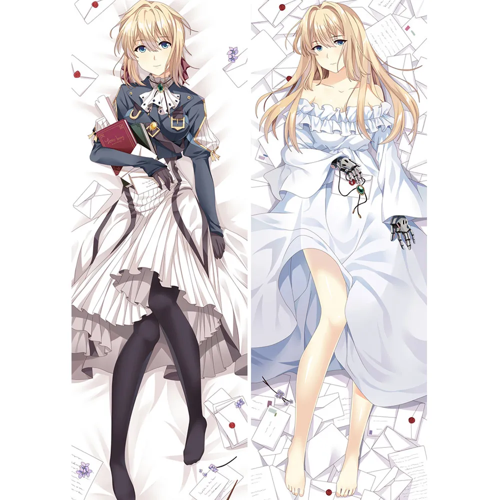 Аниме JK фиолетовый Evergarden светильник Роман Dakimakura Косплэй тела подушку чехол для девочек с героями мультфильмов, обнимающаяся подушка крышка чехол