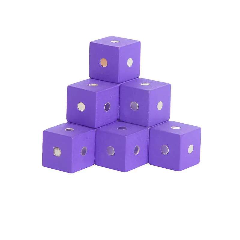 Монтессори детские игрушки 2*2*2 см квадратный куб Радуга магнитные блоки деревянные игрушки для детей строительные сборочные блоки Развивающие - Цвет: Purple 10pcs
