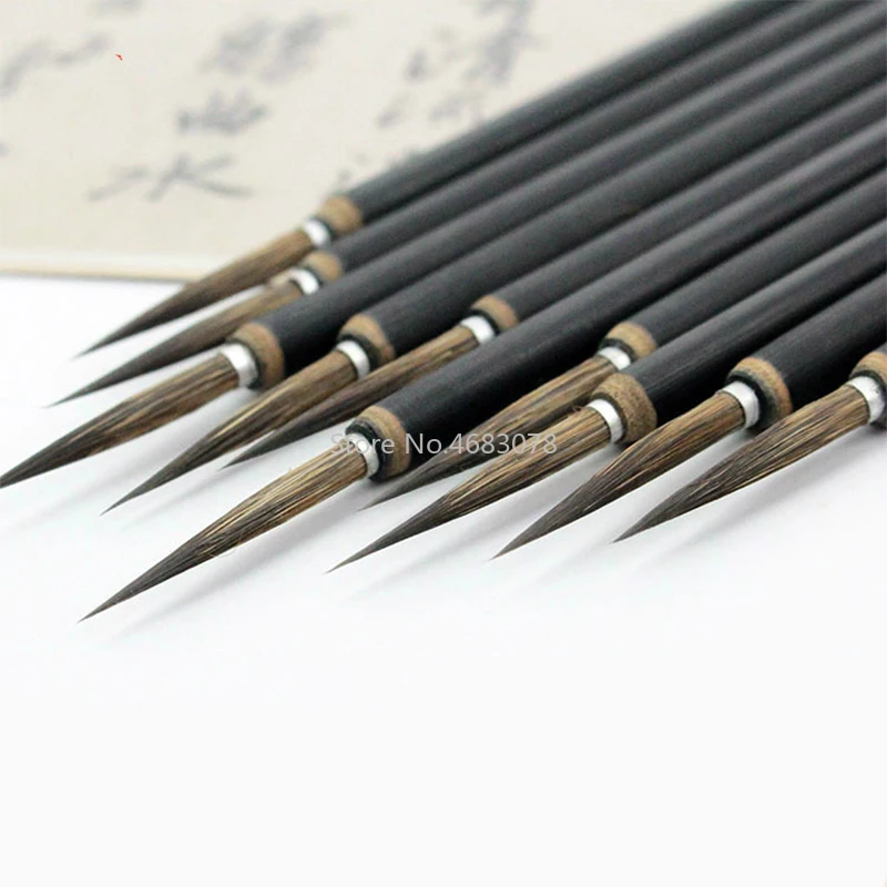 3pcs/set Copper head Hook Line Fine Paint Brush Chinese Calligraphy Brush Pen Paint Brush Art Stationary Oil Painting Brush