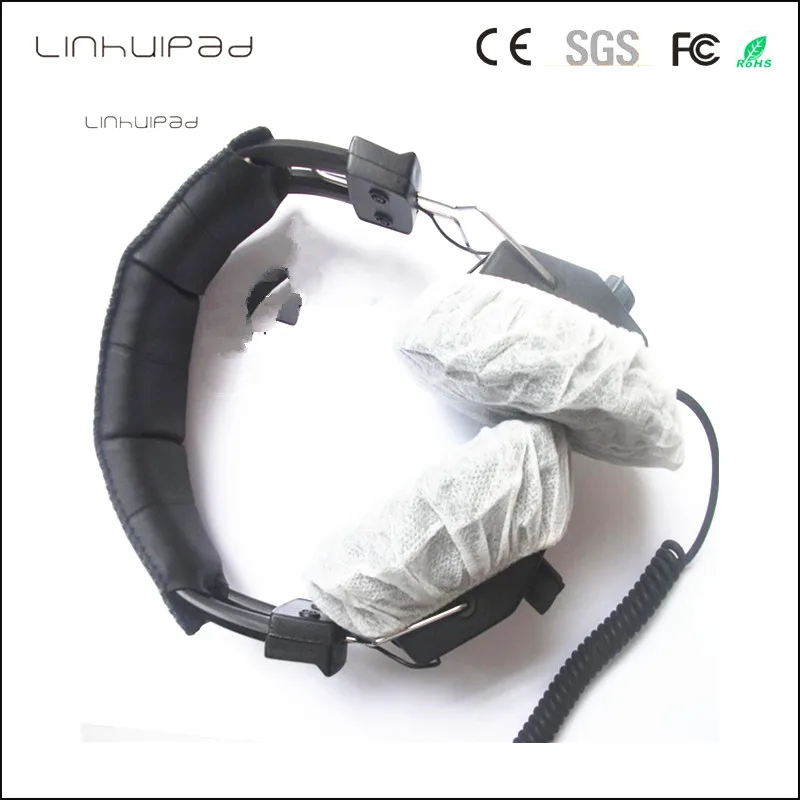Linhuipad 12 13cm 2 color White and black Non Woven Sanitary mask Headphone Cover widely use for big over head headsets 5000 PCS