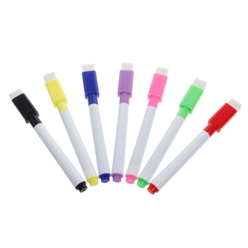 

5Pcs Whiteboard Pen Erasable Dry White Board Markers Black Ink Fine Size Nip