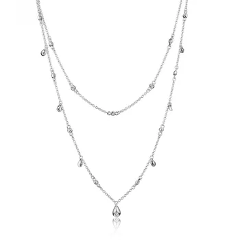 

Chandelier Droplets collar Necklace 925 Sterling Silver Chain Pendant Necklaces for Women Original Silver 925 Jewelry