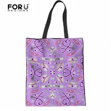 FORUDESIGNS Забавный мультфильм медсестра печати женские матерчатые сумки мода женский путешествия Многоразовые Эко сумки чистый хлопок мешок