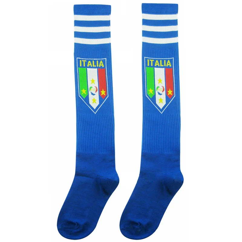 

Hot Sale Kids Adult Soccer Thin Socks Soccer Knee High Training Football National Club Team Long Stocking Stripe Running Socks