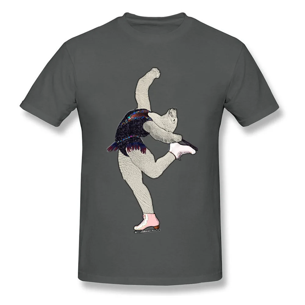 Bear Ice skating 2018 Birthday Tops & Tees O-Neck Pure Cotton Short Sleeve Top T-shirts for Men Tee Shirts Summer Fall Bear Ice skating carbon