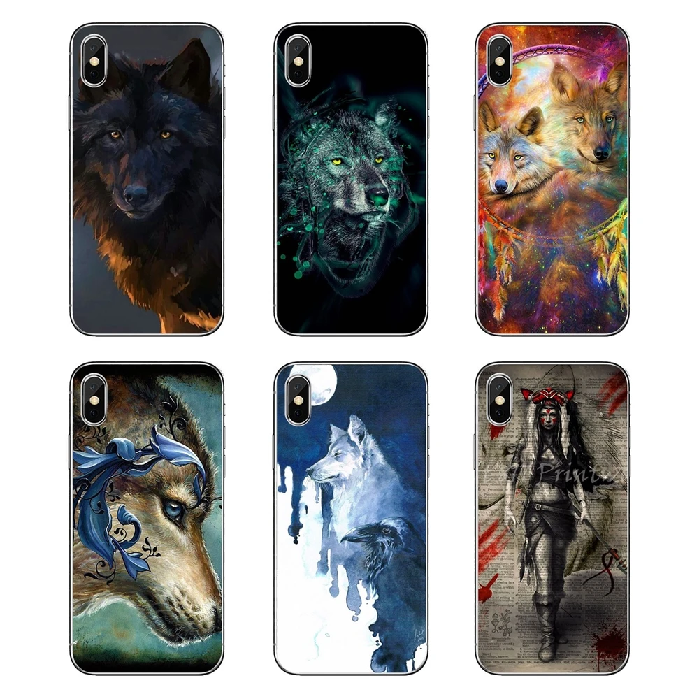 Прозрачные чехлы из ТПУ с изображением волков и животных для iPod Touch iPhone 4 4S 5 5S 5C SE 6 S