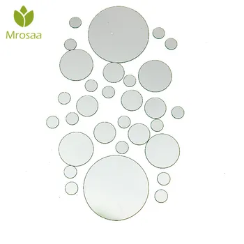 

28Pcs 3D Bathroom Mirrors DIY Circle Mirror Wall Sticker Round Different Sizes Bath Mirror for Wall Bedroom Bathroom Home Decor
