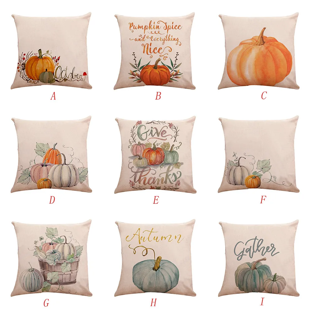 

Pillowcases Halloween Pumpkin Cushion Cover Square Pillow Case Thanksgiving Day Decor Sanw Funda Cojin Housse de Coussin Cojines