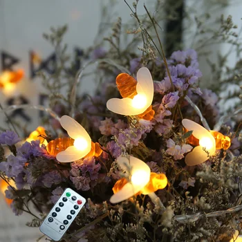

Wireless remote control led string light with cute honeybee decorative, holiday party lights/ new year decoration for home