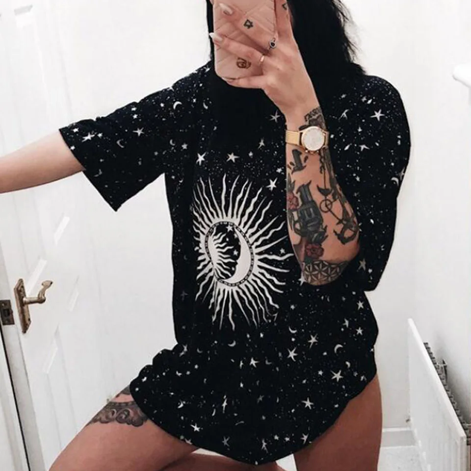 Женская эластичная футболка Vetement Femme уличная одежда с видами Галактики звездное