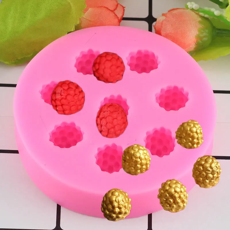 

Mujiang 3D Raspberry Shape Cake Mold Silicone Berry Fondant Baking Mold Cake Decorating Tools Chocolate Candy Gumpaste Moulds