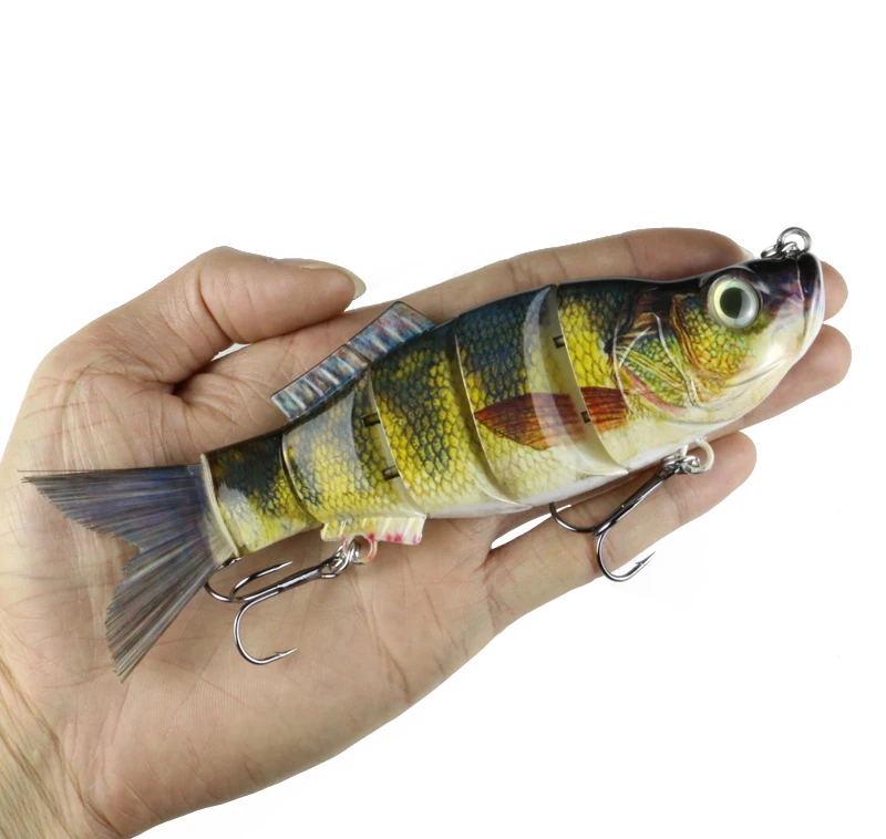 6 дюймов 5 сегментов металлическая обманка для рыбы Crankbait жесткая наживка Реалистичная наживка виброхвост для окуня щуки ловля окуня