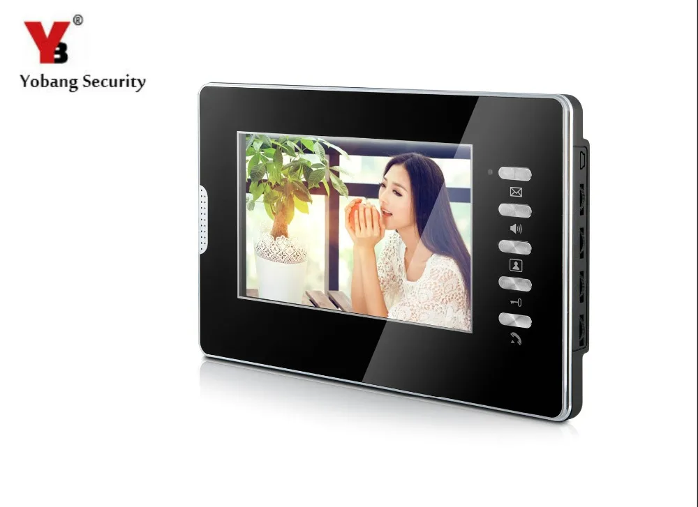 

YobangSecurity Black 7 Inch Color Screen Monitor Wired Video Door Entry System Video Intercom Monitor for House Office Apartment