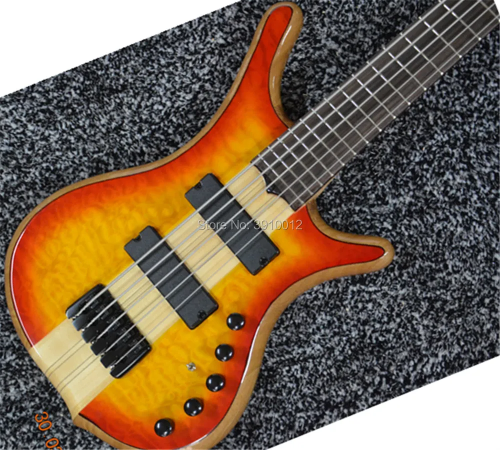 Factory custom 5-string electric bass guitar real picture can be customized according to requirements