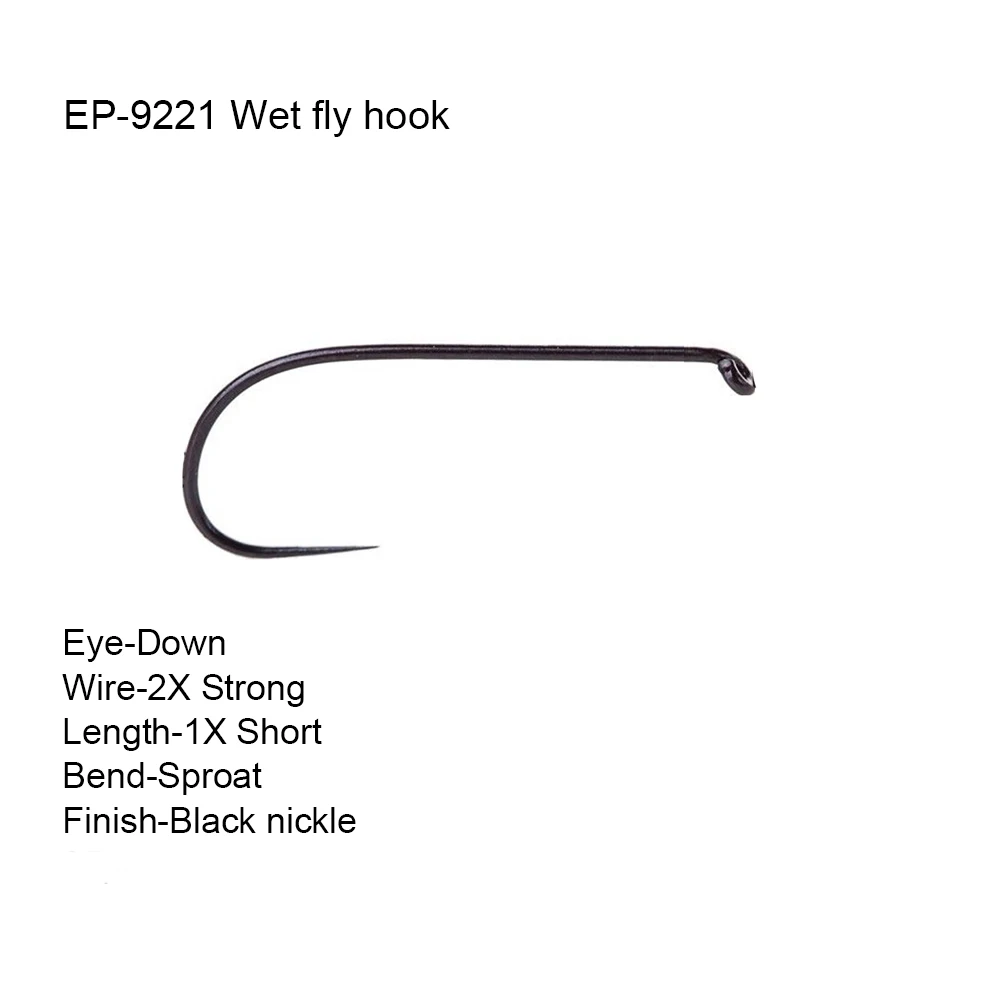 

Eupheng Plus 25pcs 50pcs EP-9221 Competition Barbless Wet Fly Hooks No Barb Black Nickle Fly Fishing Hooks For Dry Flies New