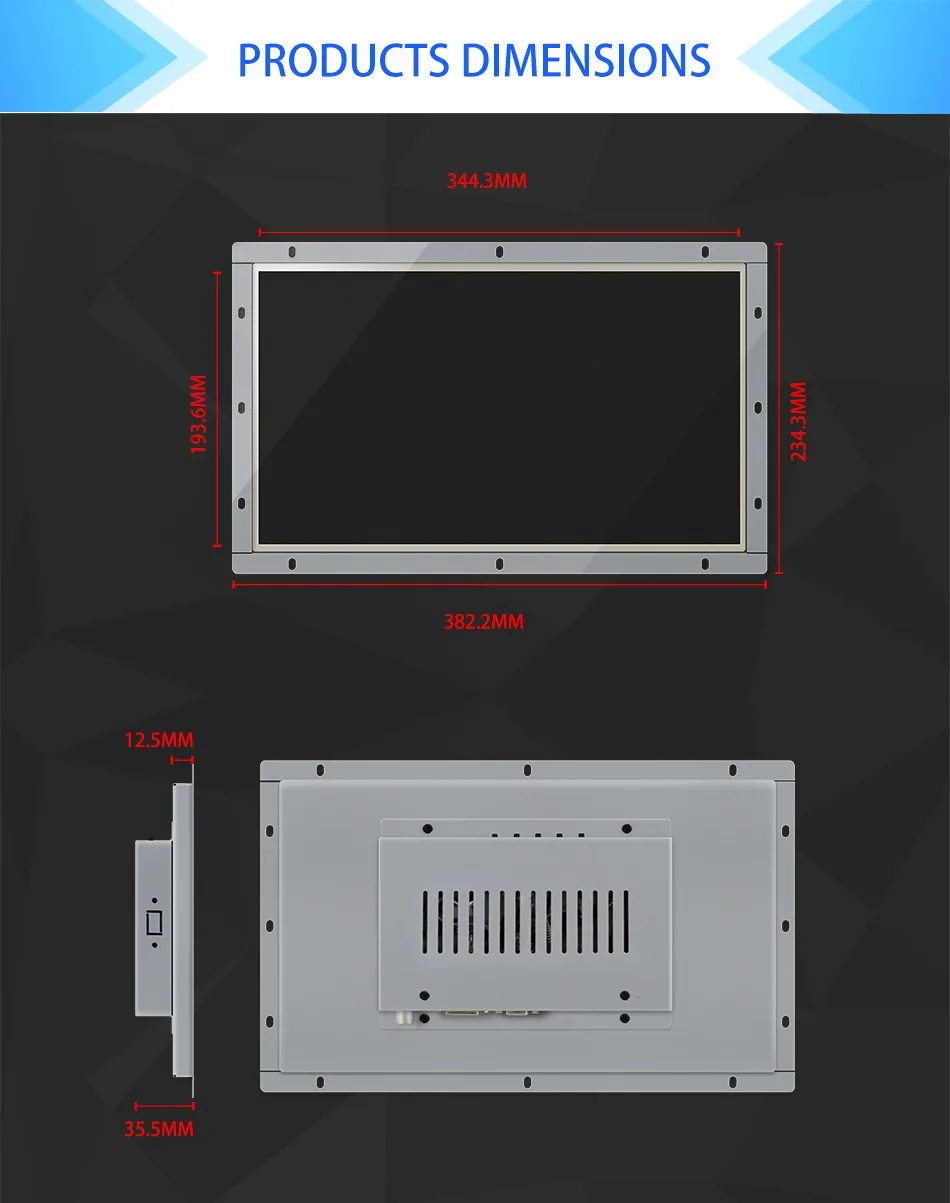 M156H-OFR/Faismars 15,6 дюймов DVI/VGA/HDMI сенсорные мониторы/15,6 дюймов 1920*1080 дисплей без рамки/15," сенсорный ЖК-монитор