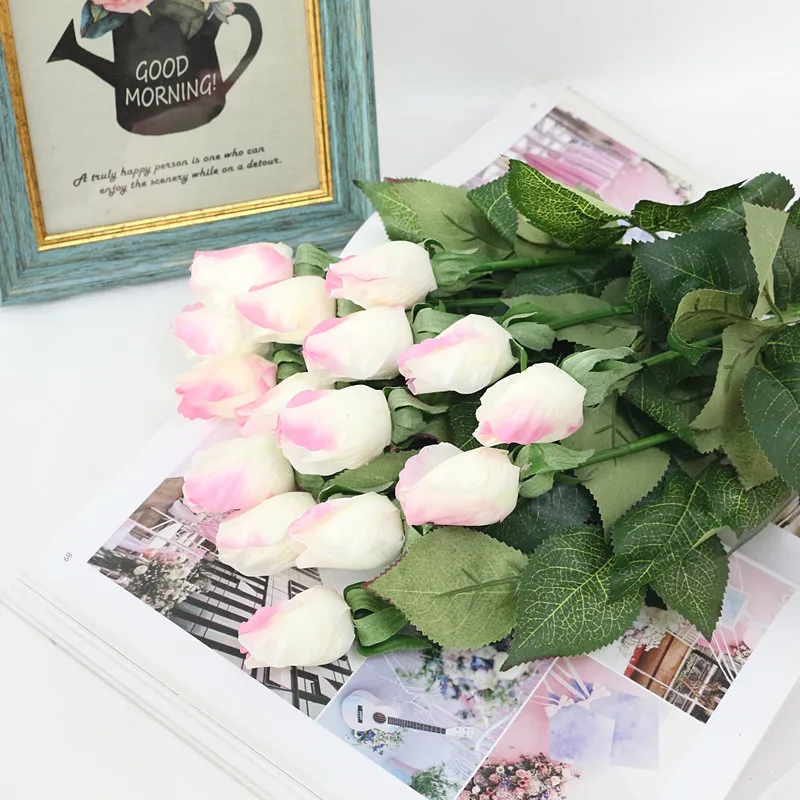 Flone Real Touch Artificial Rose Flowers Simulation Flower Latex Flower Branch Bouquet Wedding Home Party Table Decor Floral (7)