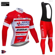 Pro Мужская UCI Team Red ANDRO велосипедная футболка и штаны, набор, осень, Ropa Ciclismo 9D гелевая подкладка, одежда для велоспорта, одежда для велоспорта