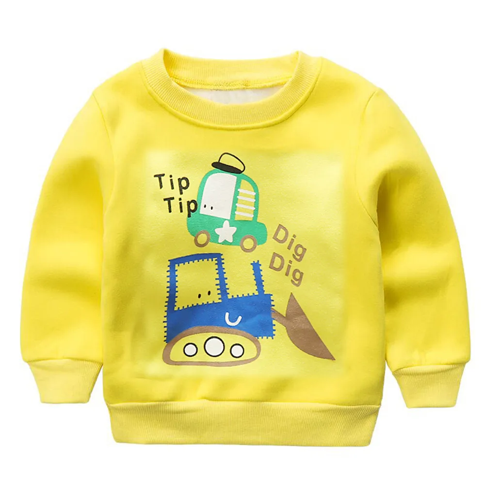 

CHAMSGEND Toddler Kids Girls Boys Long Sleeve Tractors Print Tops Sweatshirt Warm Clothes JAN22 P30